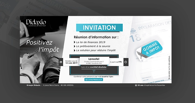 Carton d'invitation pour la société Didaxio